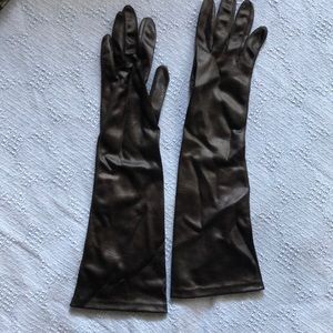 Vintage nylon imitation leather 3/4 length gloves